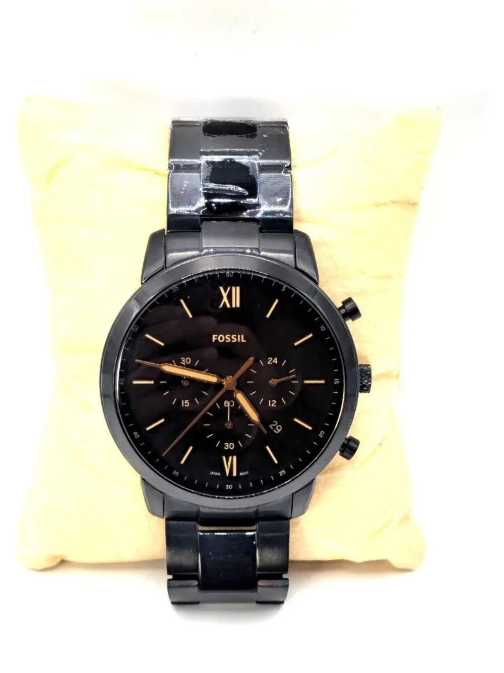 Fossil Neutra FS5525 Men's Black Chronograph Steel Watch 44mm